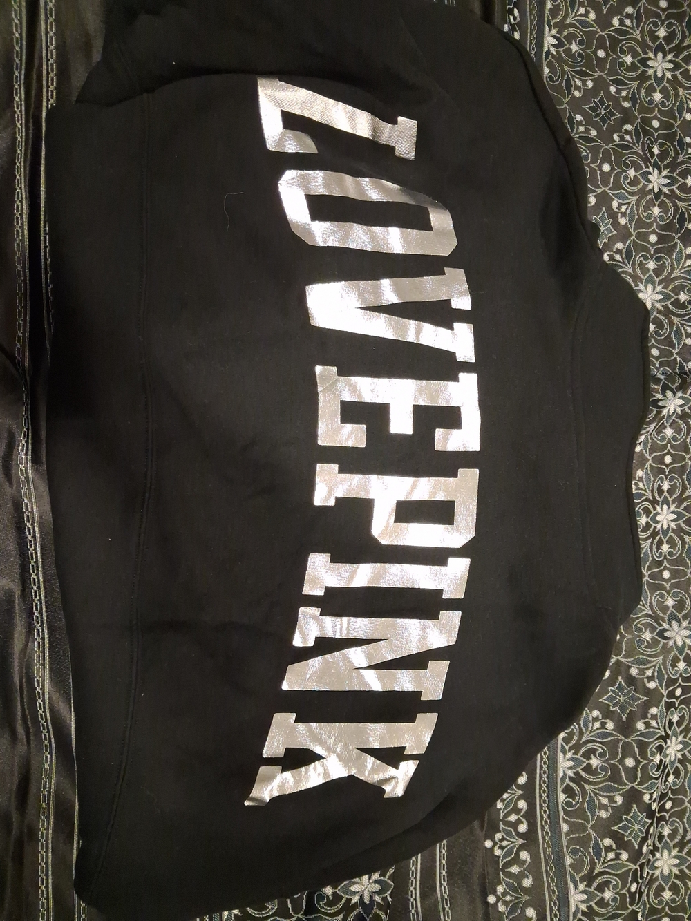 Love Pink Black Tote with Silver Logo